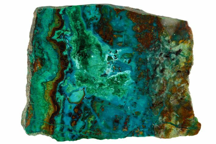 Polished Chrysocolla & Plume Malachite - Bagdad Mine, Arizona #114267